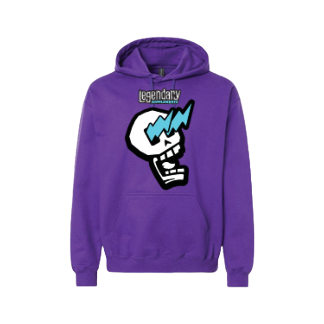 Purple Legendary Supplements Skull Logo Hoodie Medium