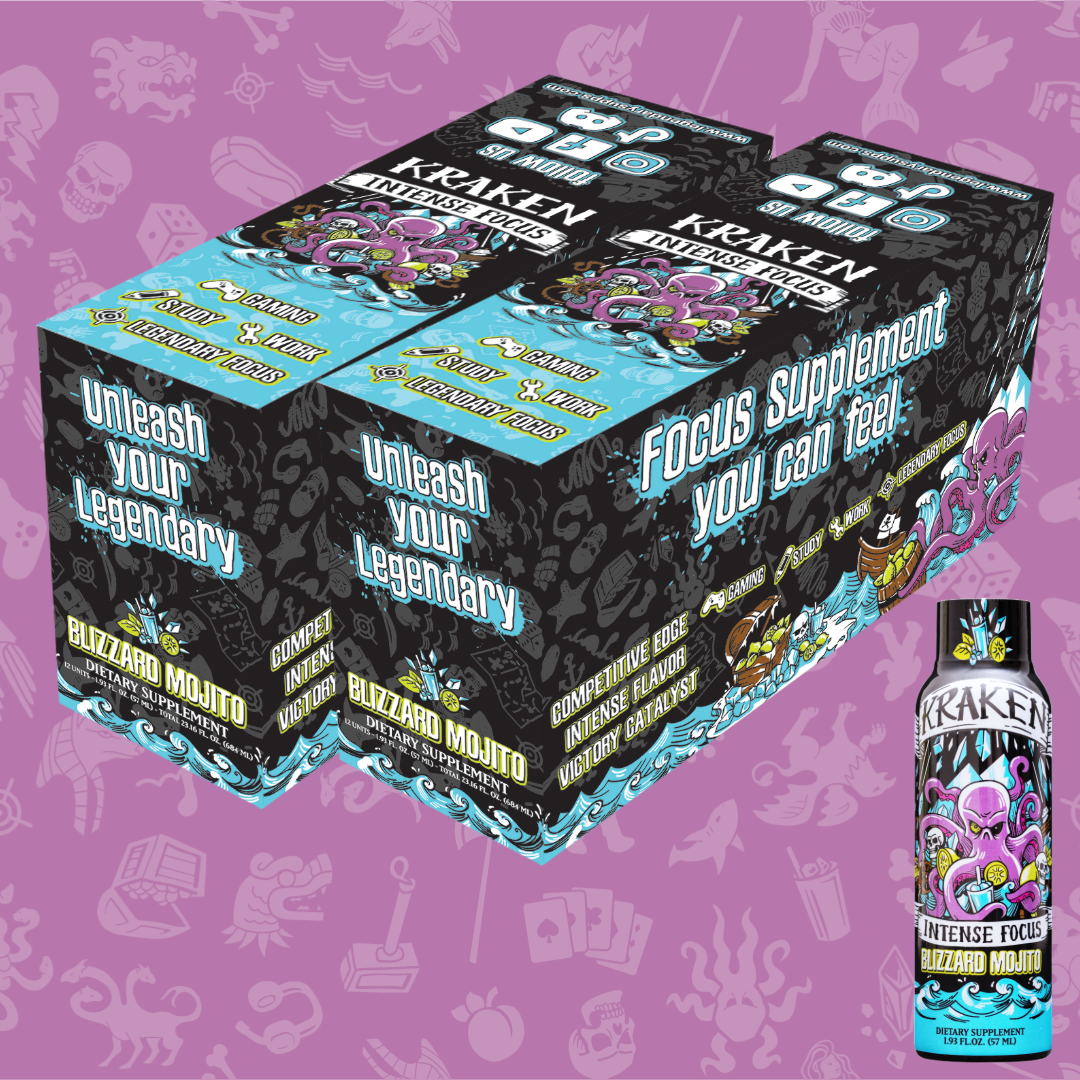 Kraken Intense Focus Legendary Bundle Pack – 24 Blizzard Mojito Shots