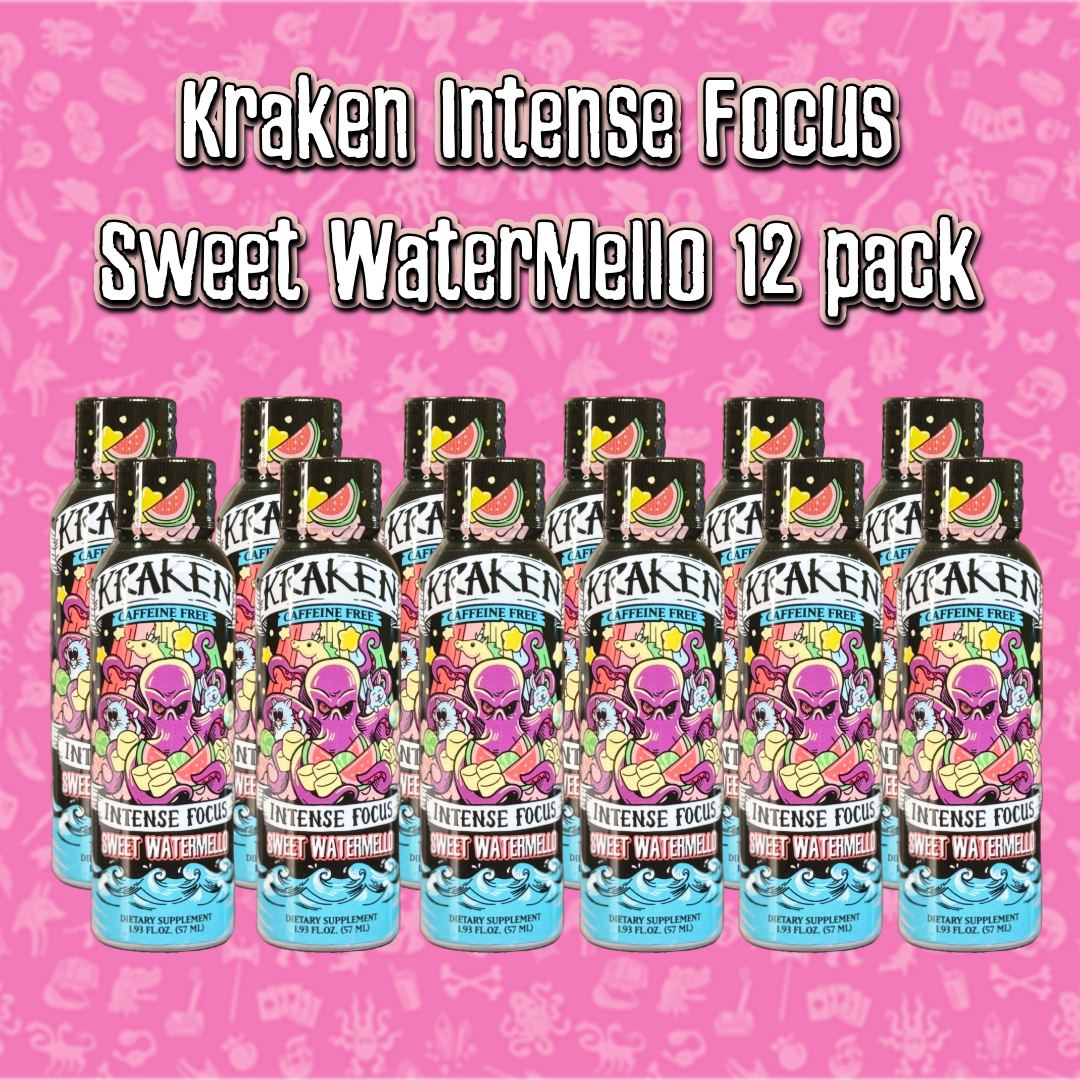 Kraken Intense Focus - Sweet WaterMello (12-Shot Pack, Caffeine-Free)