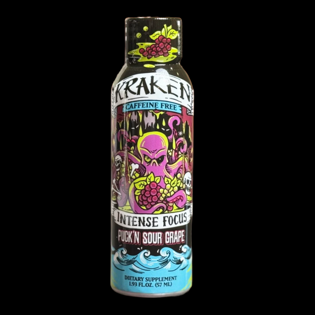 Kraken Intense Focus - Puck'n Sour Grape (12-Pack, Caffeine-Free)