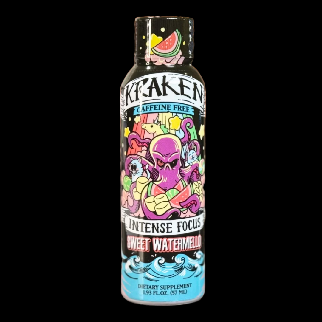 Kraken Intense Focus - Sweet WaterMello (12-Shot Pack, Caffeine-Free)