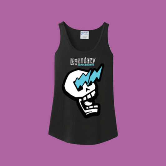 Black Legendary Supplements Skull Logo Ladies Tank Top